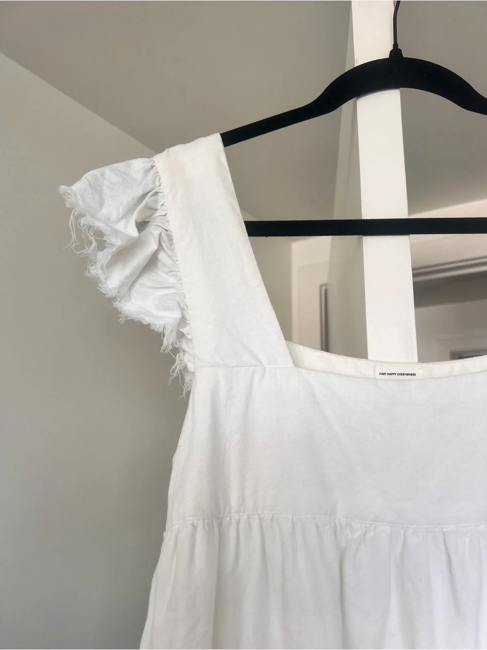 Aerie Flutter Sleeve Babydoll Tunic Dress White Size Small - Picture 4 of 11